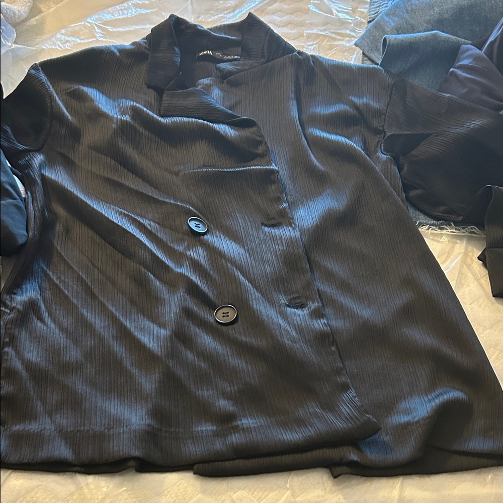 Zara Black Buttoned Blazer